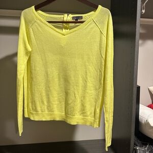 Bright Yellow Lightweight V-Neck Sweater – Size Large, Soft Knit